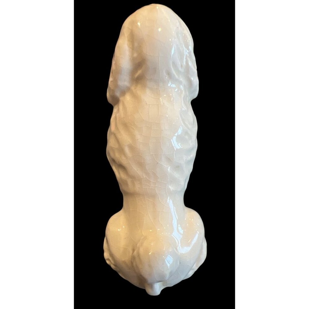 Vintage Porcelain Poodle Figure Sitting Unbranded,‎ MCM Dog Lovers Crazing - Picture 4 of 6